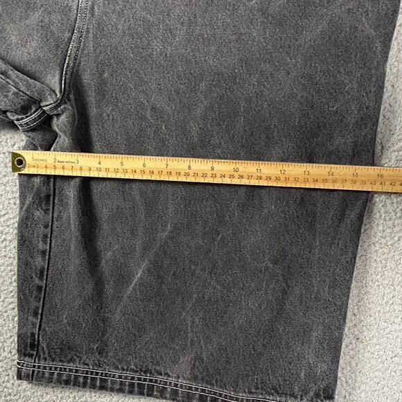 Vintage OMW Denim Shorts Men's 40 Carpenter Cargo Washed Black Gray Baggy Skater - Picture 11 of 11